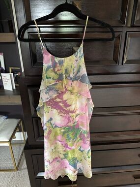 BCBGMaxAzria White Multicolor Floral Dress